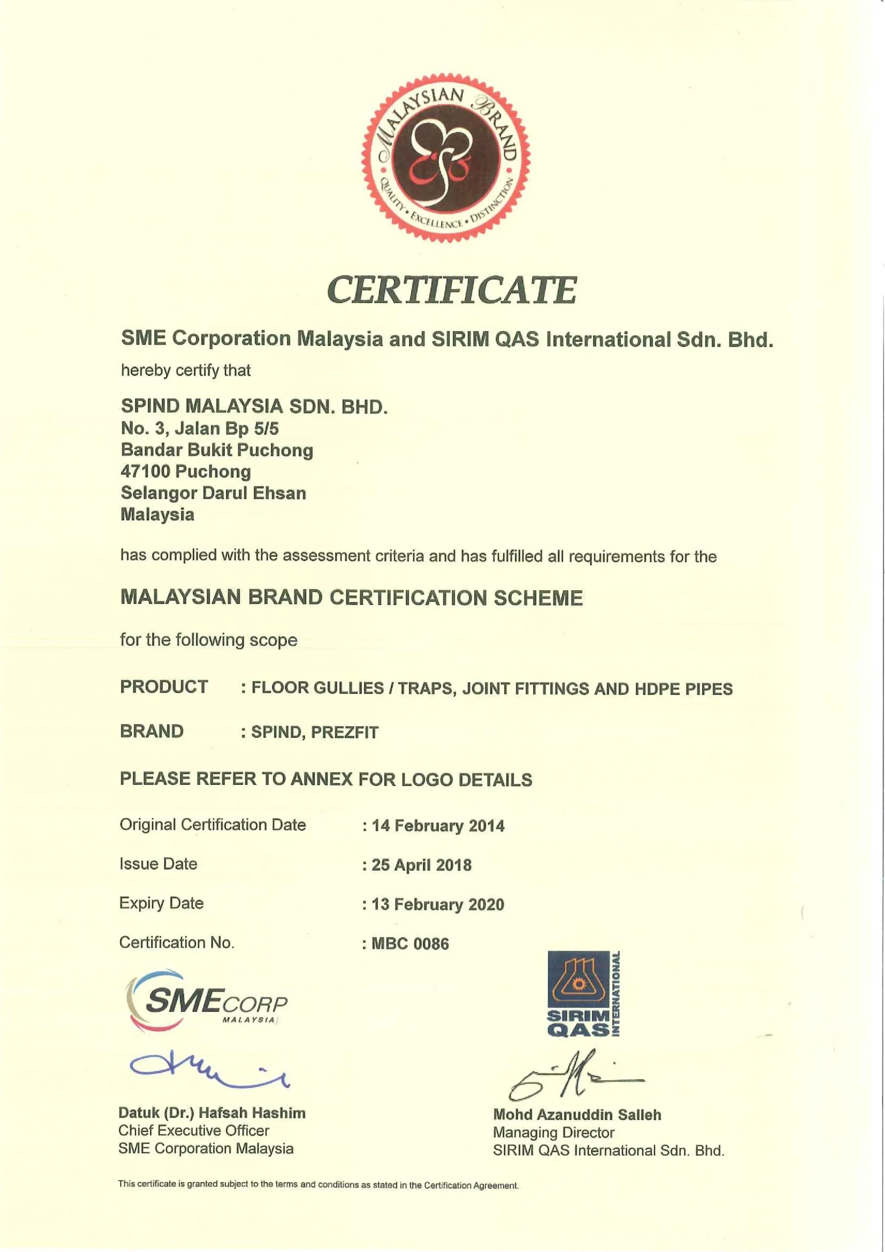 Malaysian Brand Certification Scheme by SME Corporation Malaysia