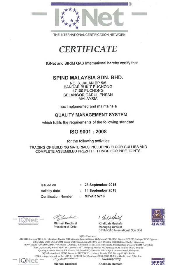 ISO 9001:2008 by IQNet